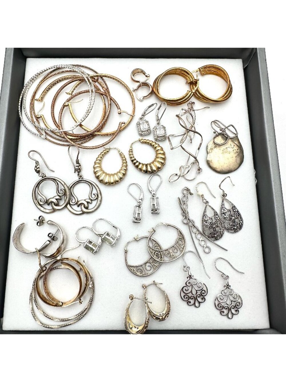 Sterling Silver Earrings Lot 87 Grams Wear Scrap or Resell All XRF Tested
